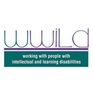 Purple and green logo for WWILD with text below that reads Working with people with intellectual and learning disabilities.